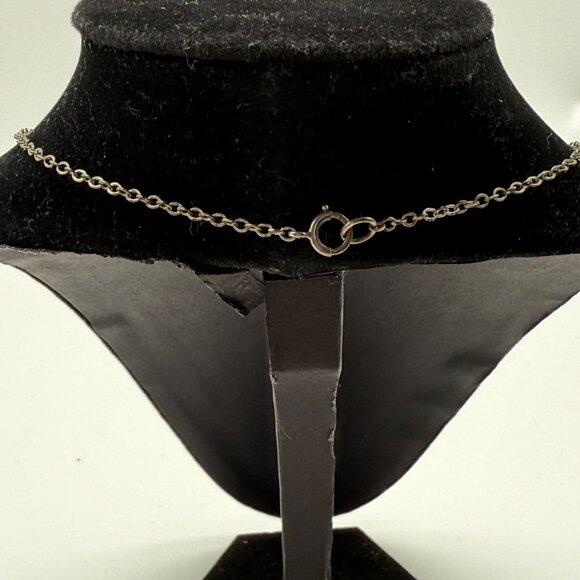 Vtg LS Peterson Mourning Pendant Sterling 14k Yellow Rose Gold Black Necklace - Picture 4 of 13